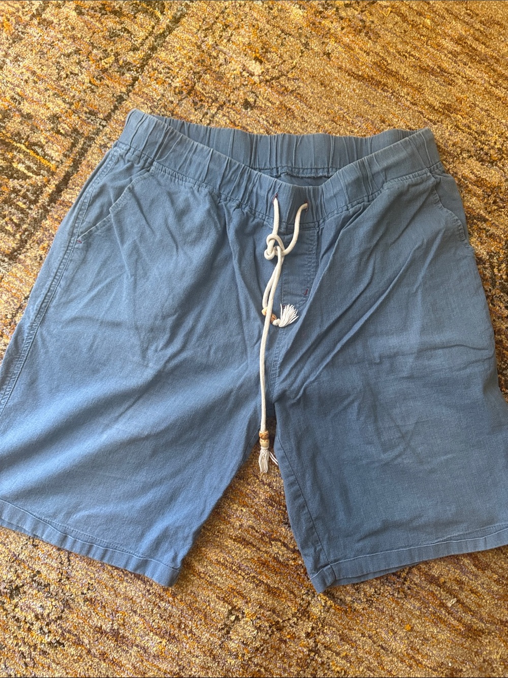 Casual Blue Drawstring Shorts